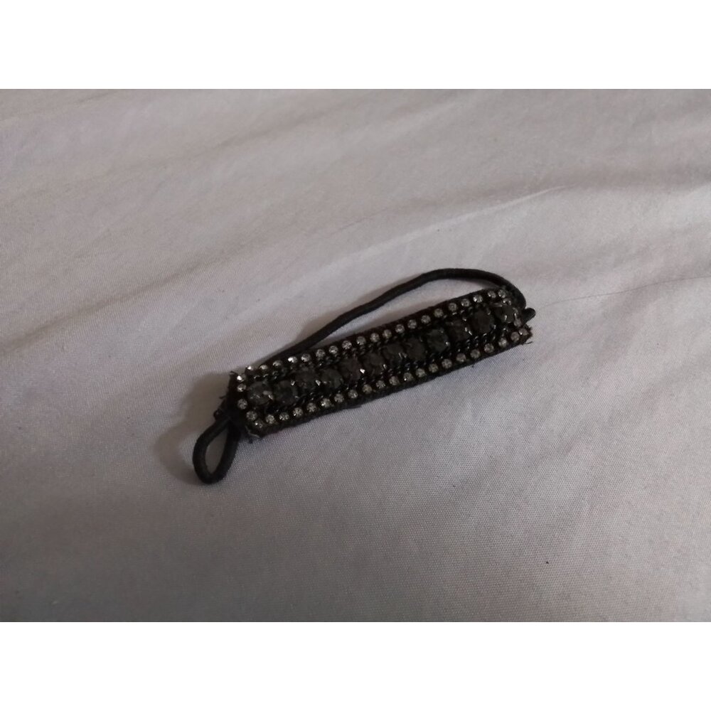 Beaded Black Elastic Hairband Rhinestone Detailing Women's Stylish & Comfortable
